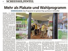 Screenshot zum Grünen PopUp-Store in Scheeßel aus der Rotenburger Kreiszeitung
